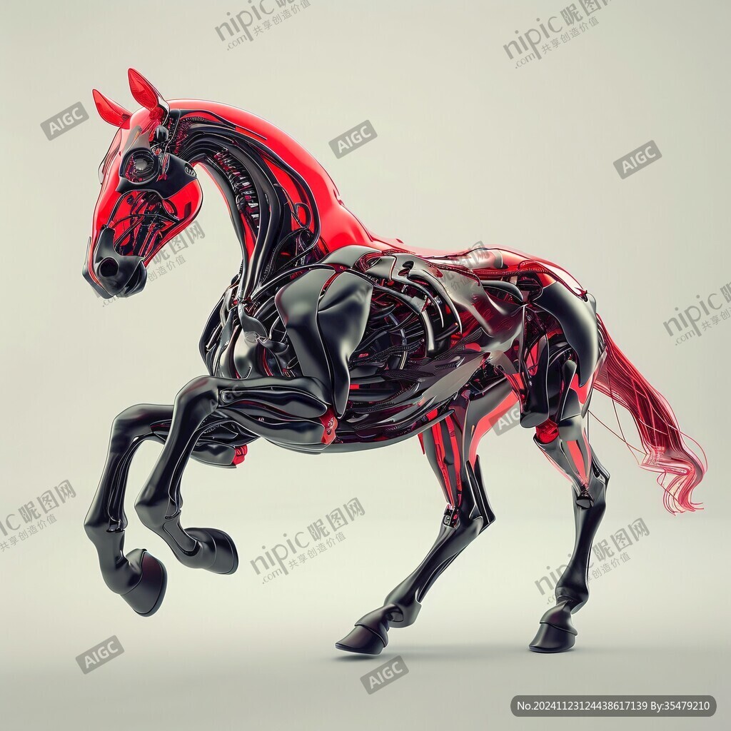 創意插畫金屬駿馬
