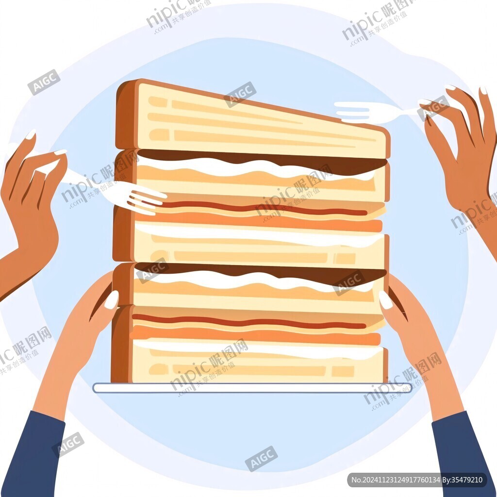 厚蛋吐司插畫
