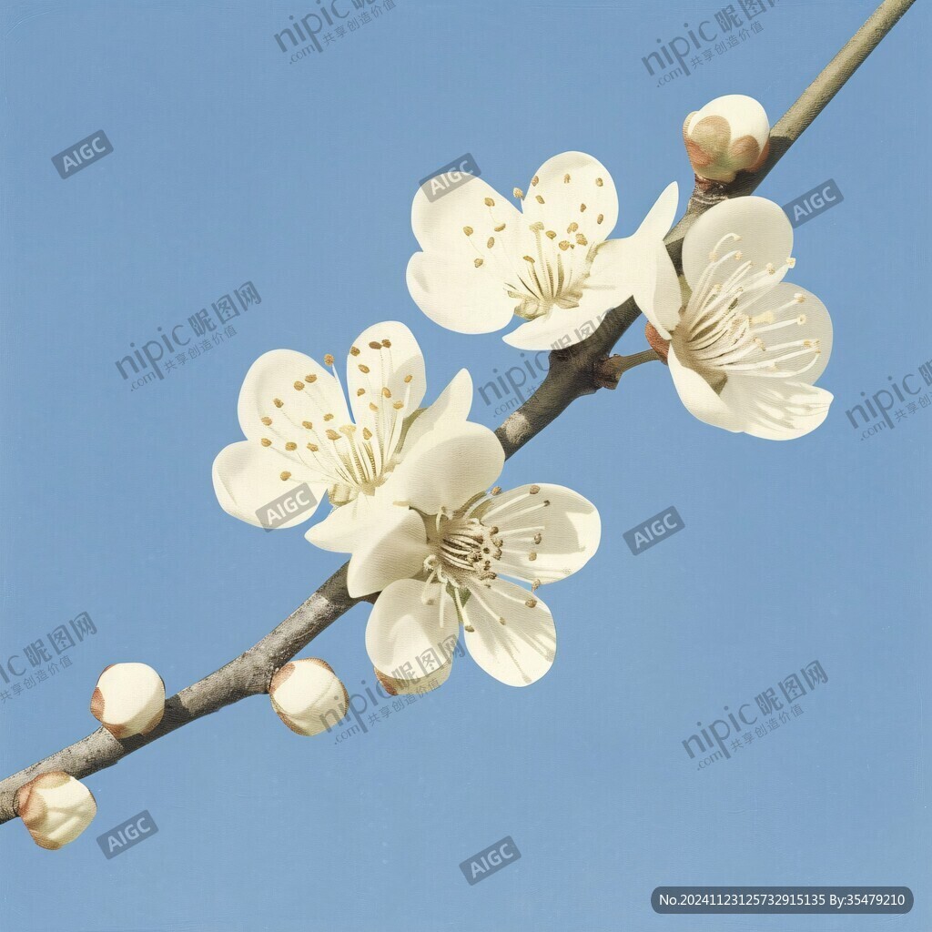 杏花藍底圖