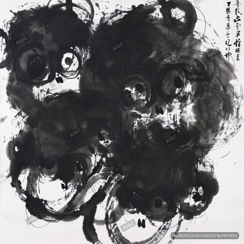 水中墨點墨跡墨韻墨舞
