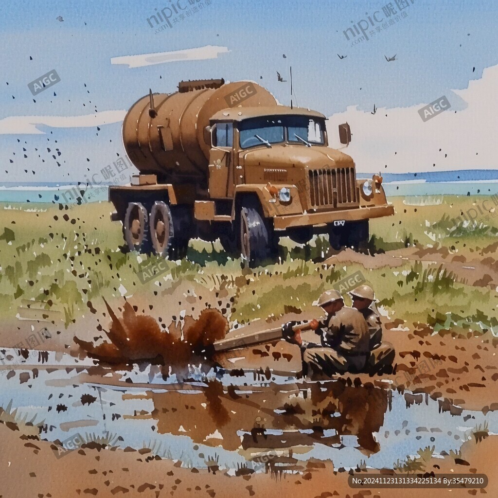 灑水車插畫(huà)