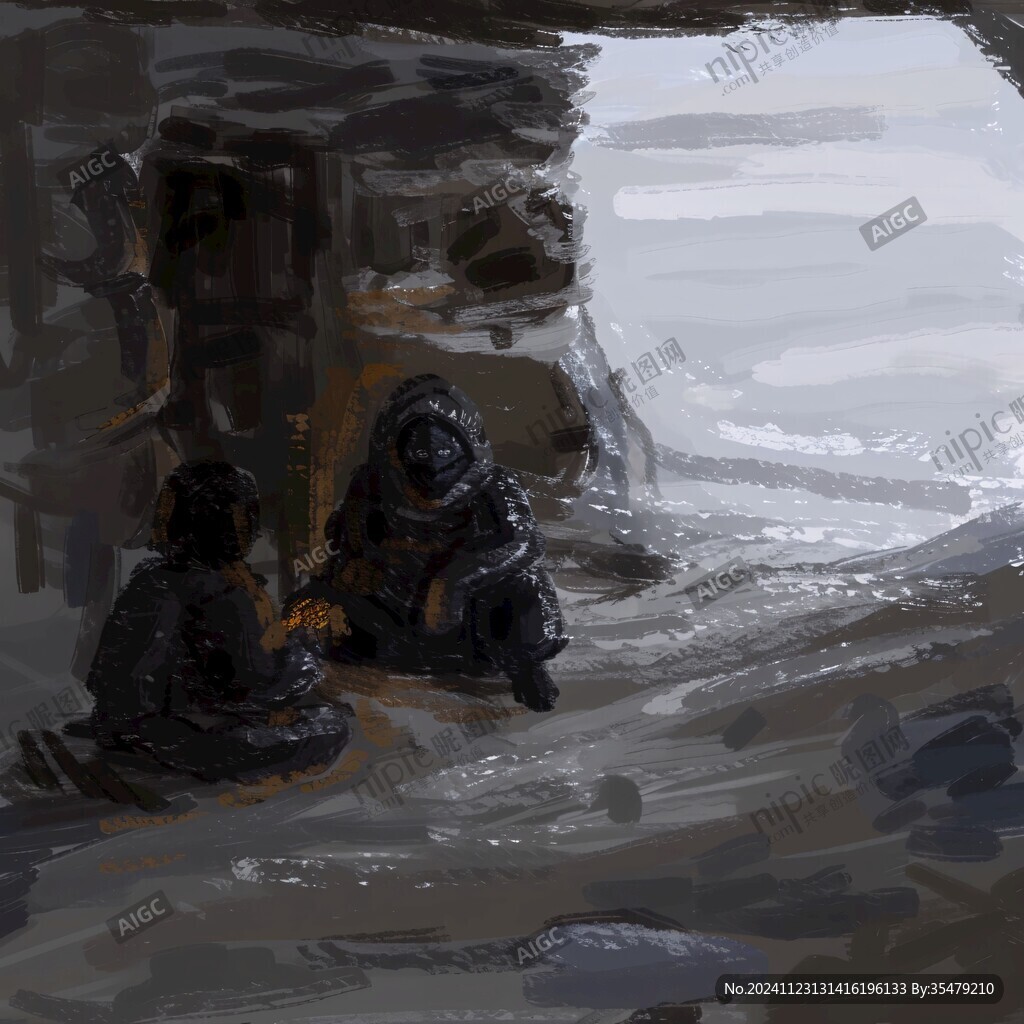 壺口瀑布插畫