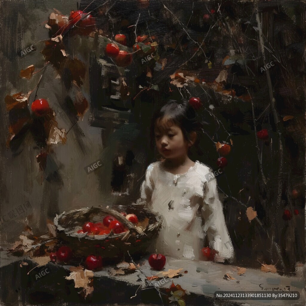 摘果實的陶瓷少女