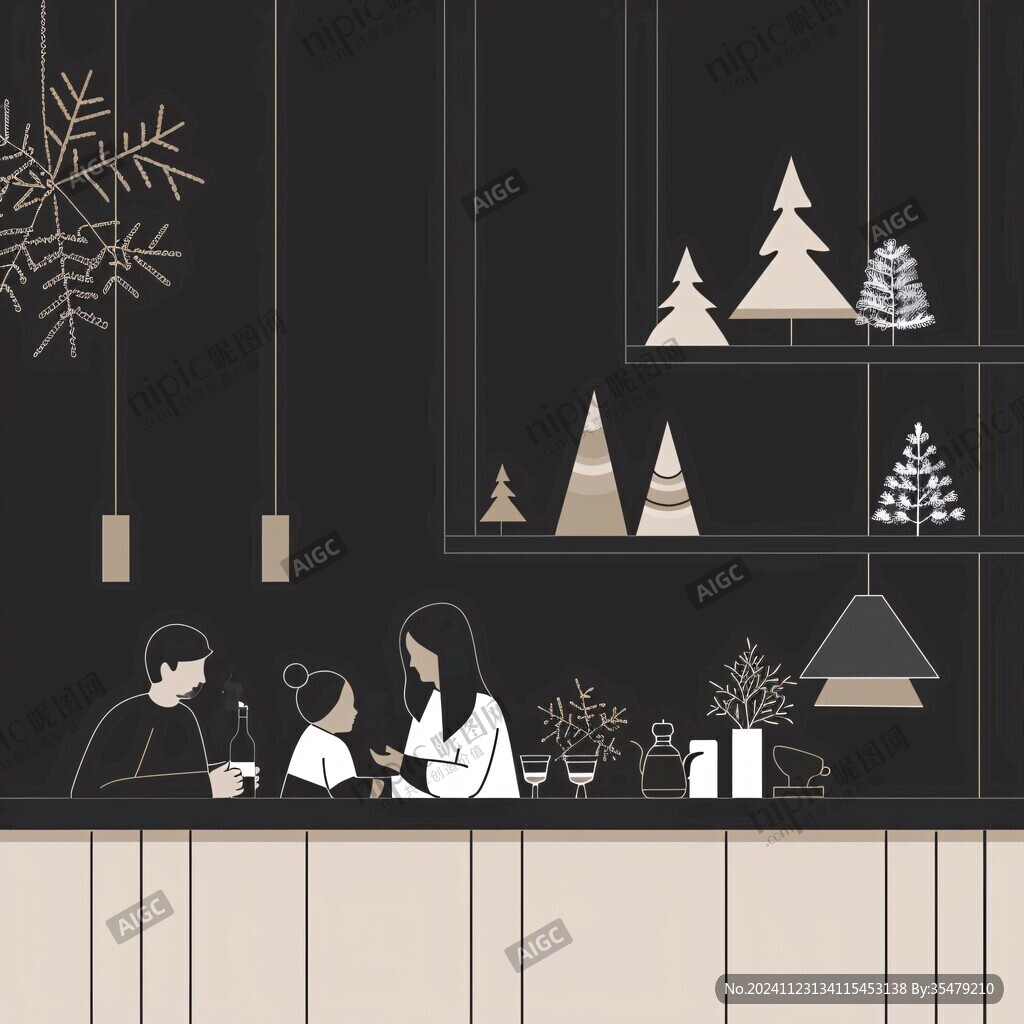 奶茶平安夜插畫