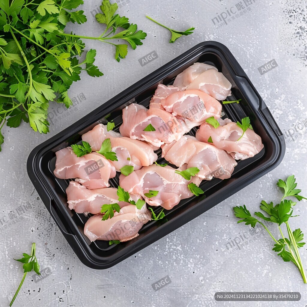 砂鍋中的生雞肉