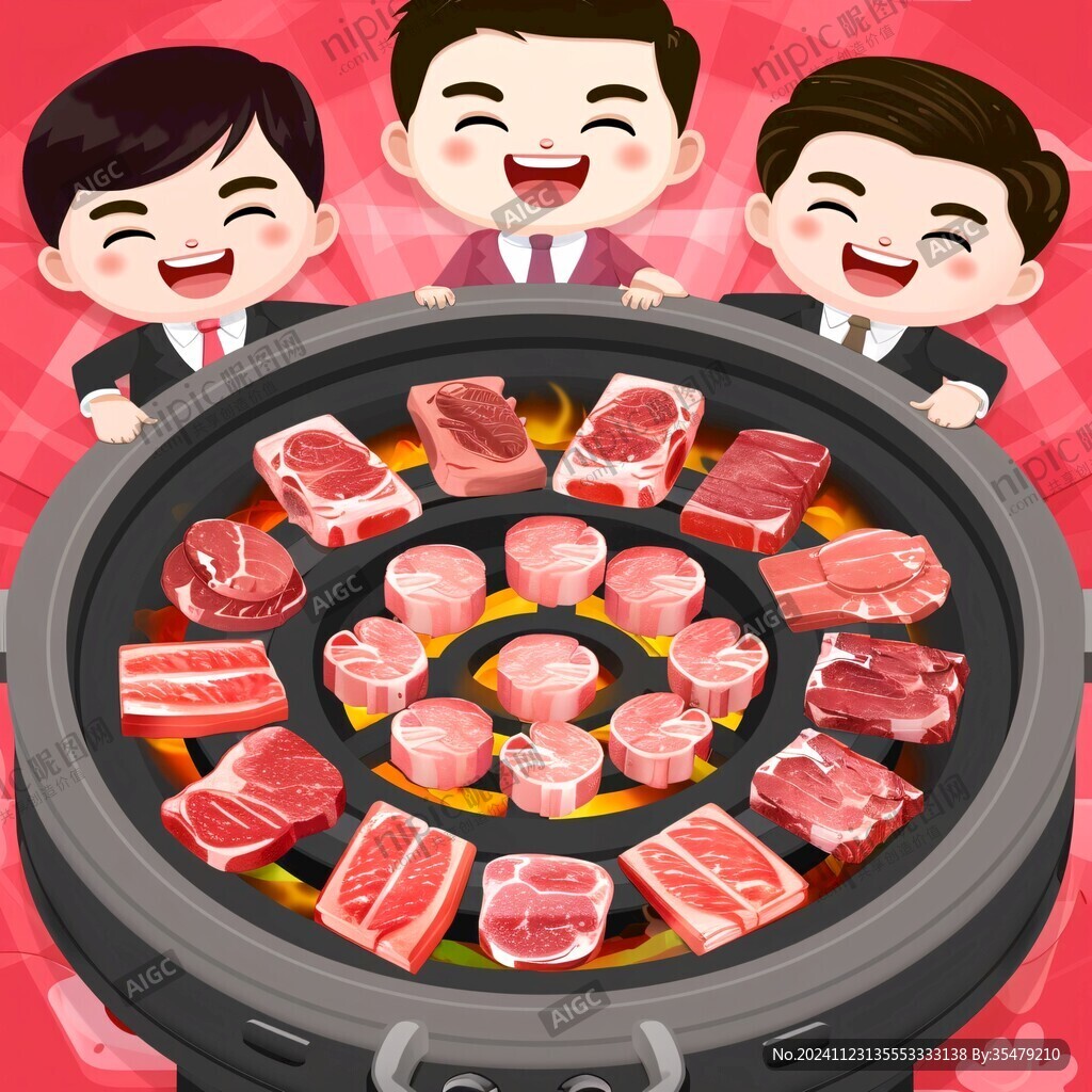 烤肉創意素材插畫