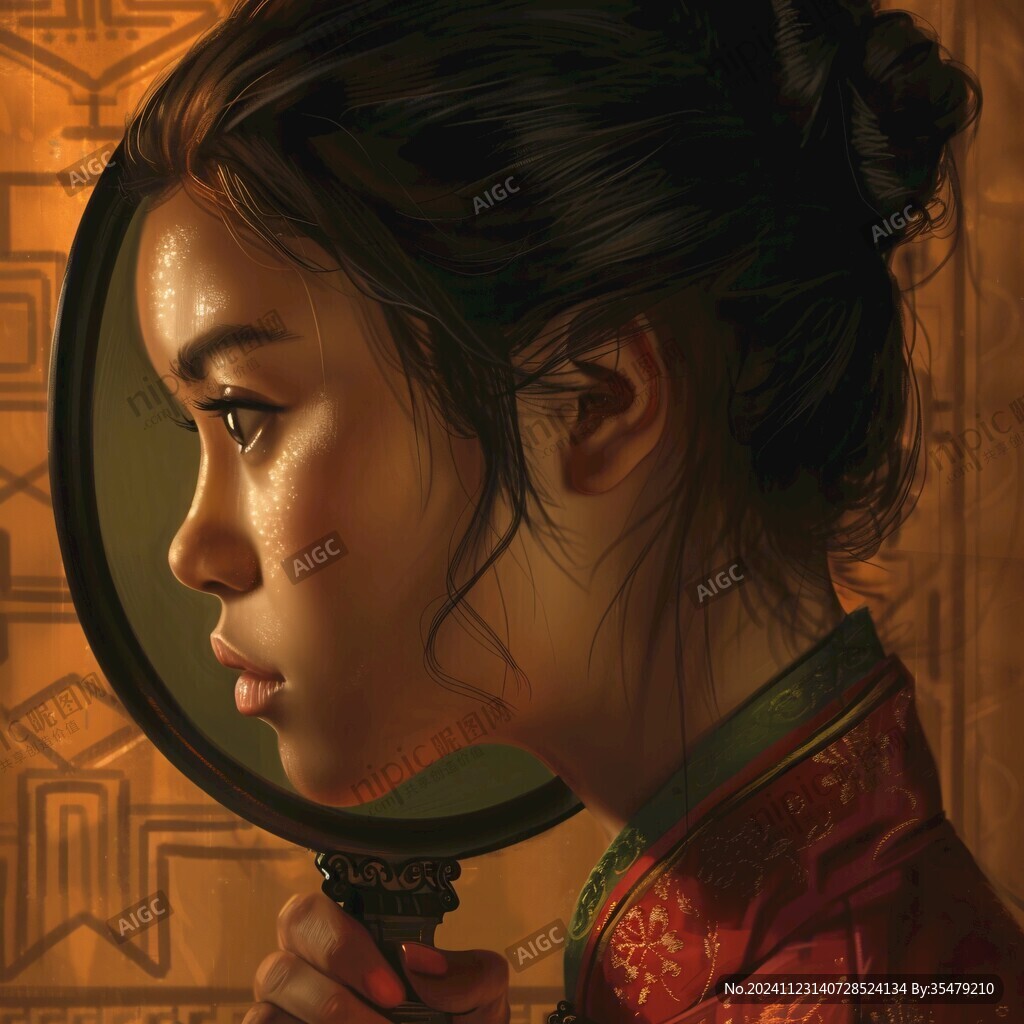 仕女照鏡