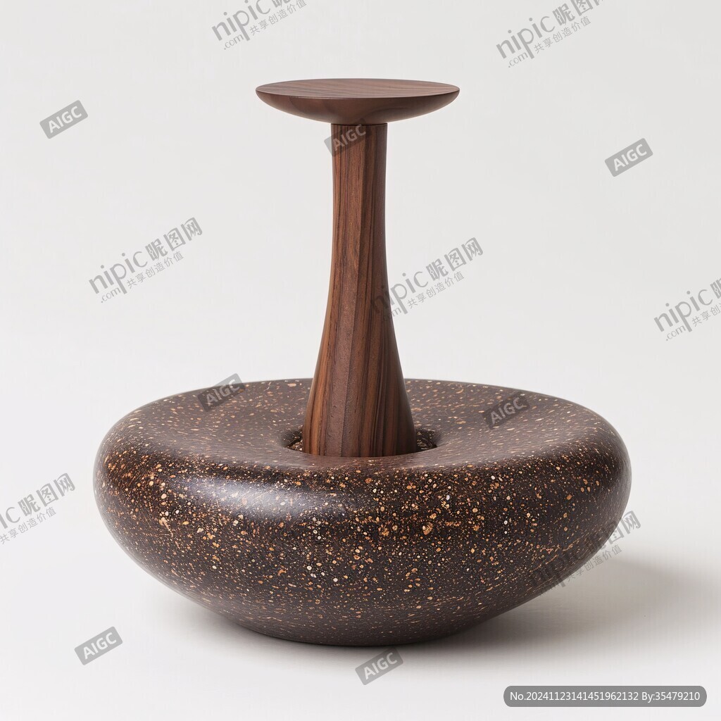 褐色點彩連座瓶