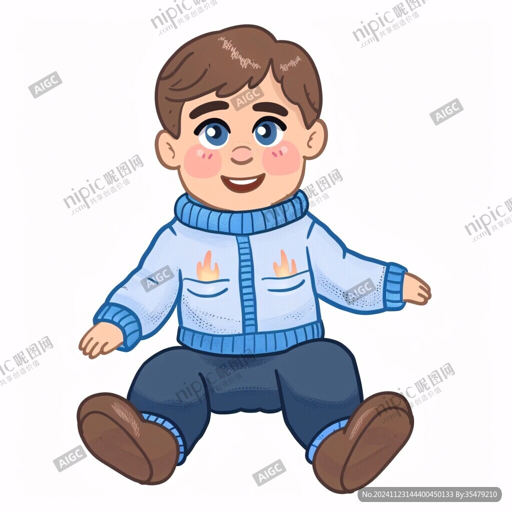 q版男孩形象卡通元素