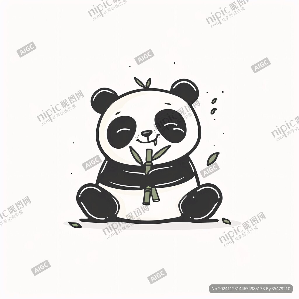 熊貓茶葉插畫