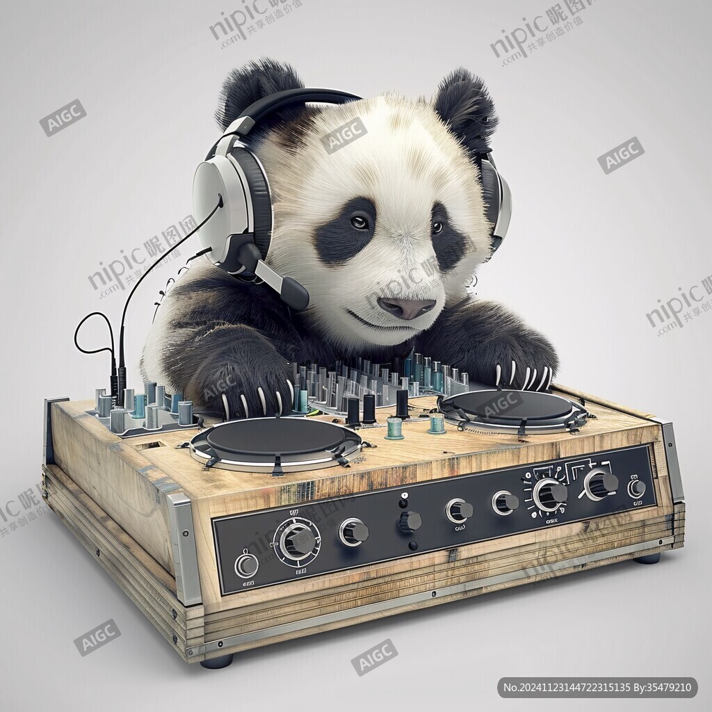 聽(tīng)歌熊貓