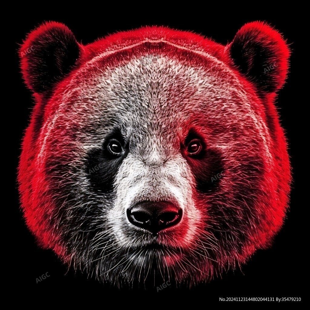 寫實熊貓插畫