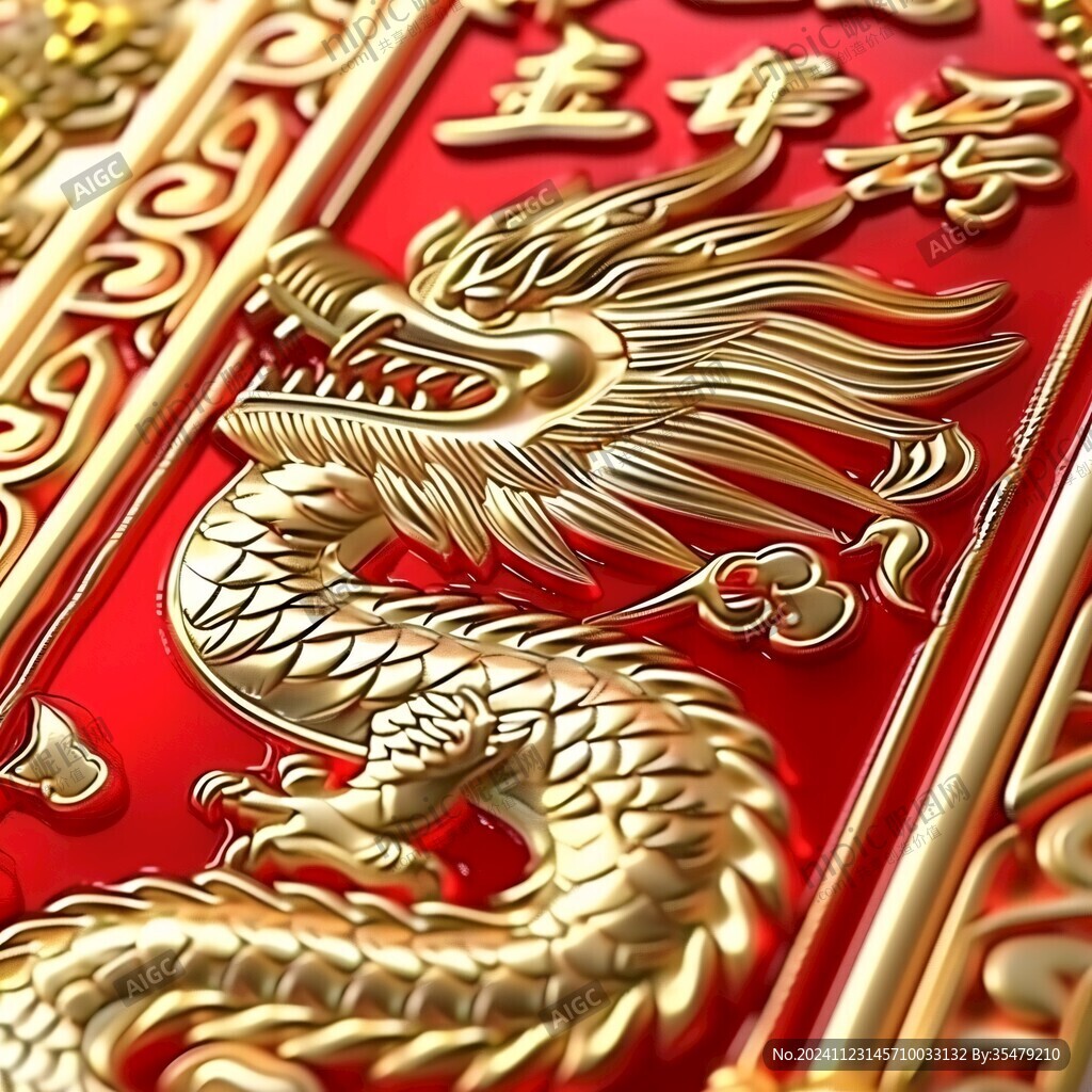 龍年立體門貼