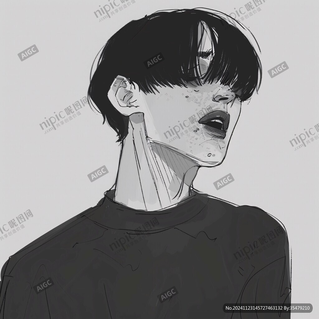 男生頭像插畫