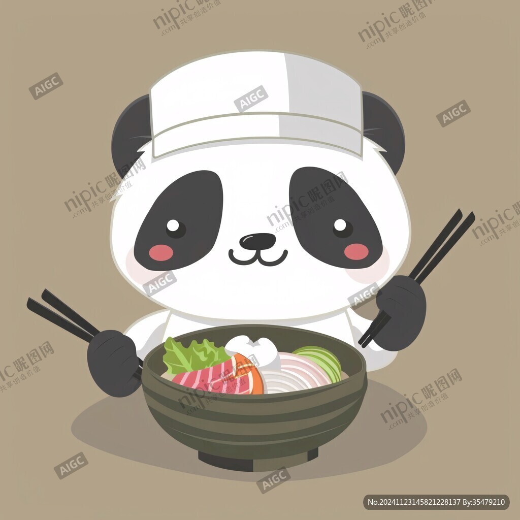 熊貓火鍋插畫(huà)