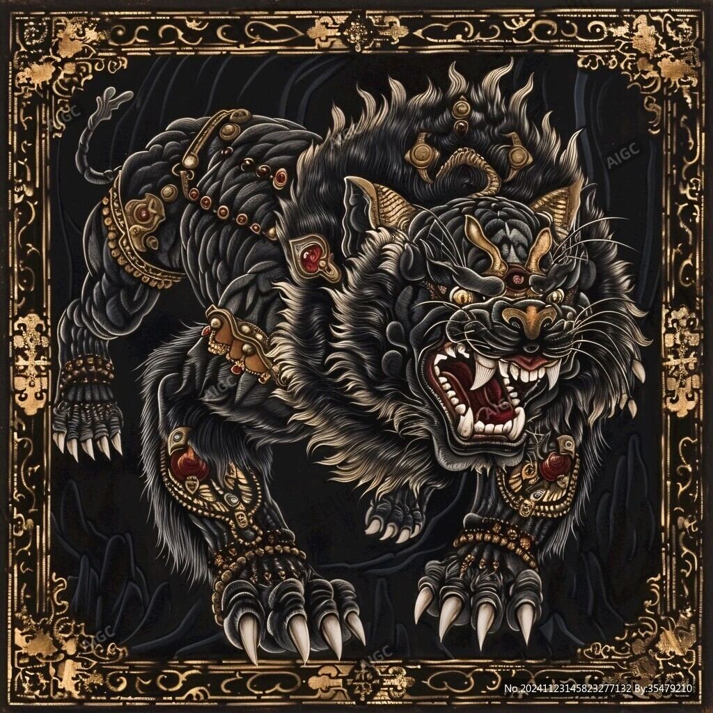醒獅鼠標(biāo)墊插畫(huà)