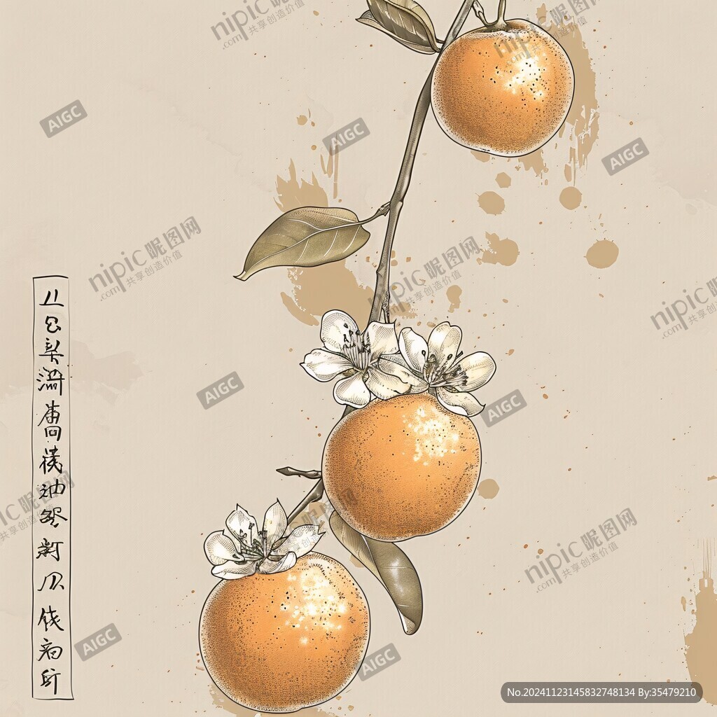 手繪陳皮柑