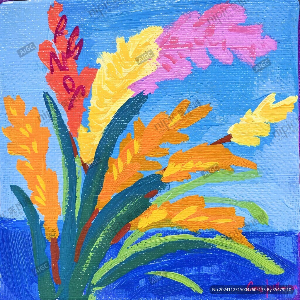 花草油畫棒