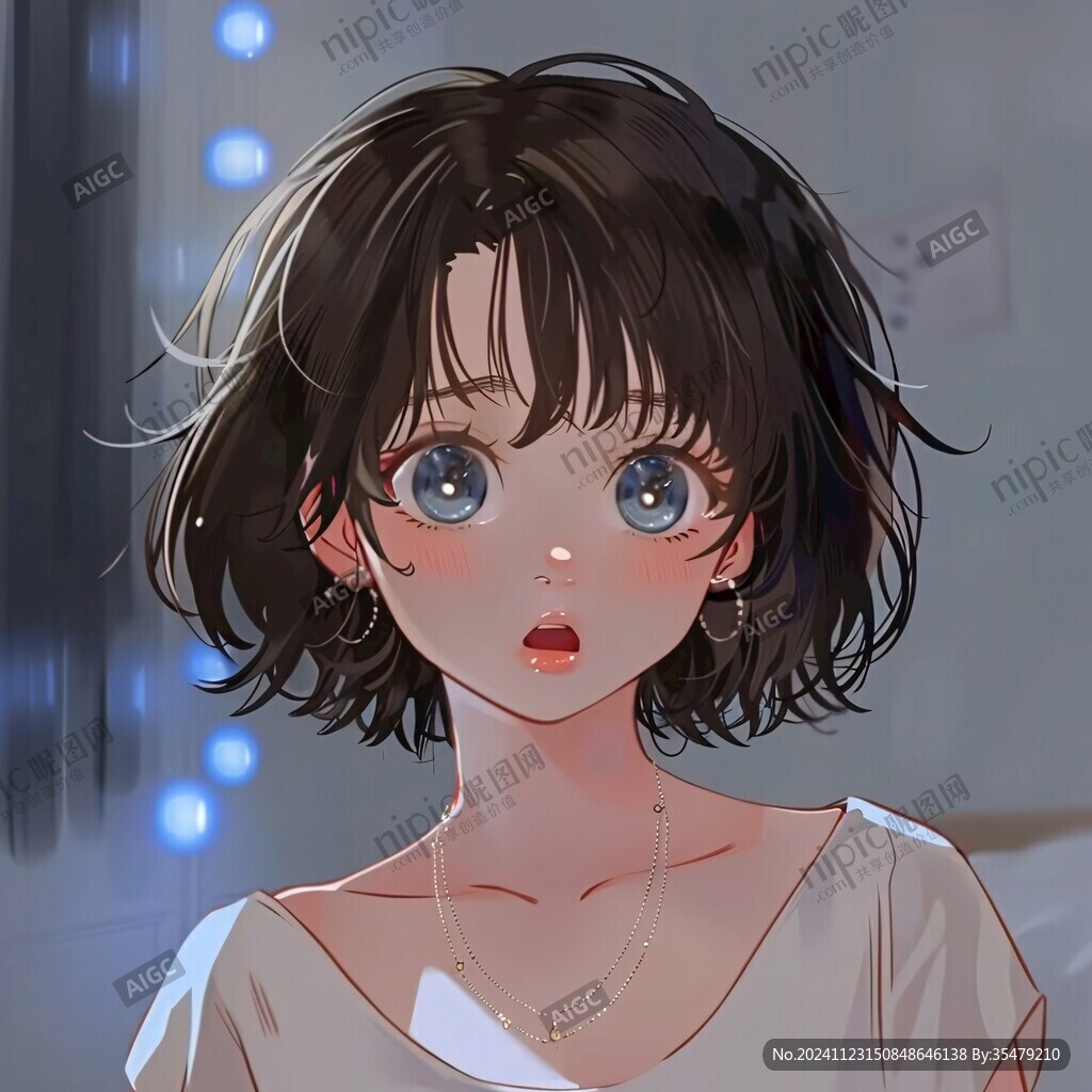 人物插畫短發女生