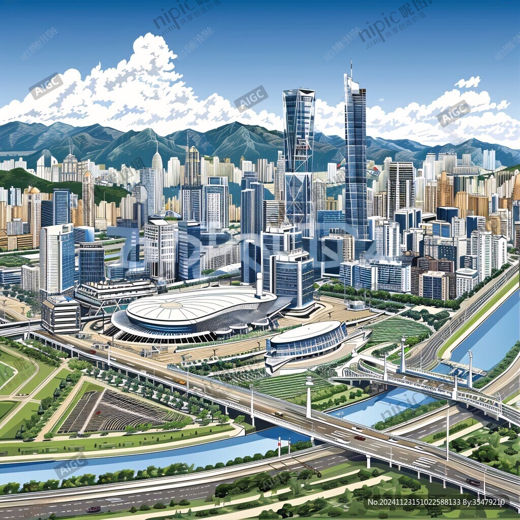 體育中心城市風(fēng)貌