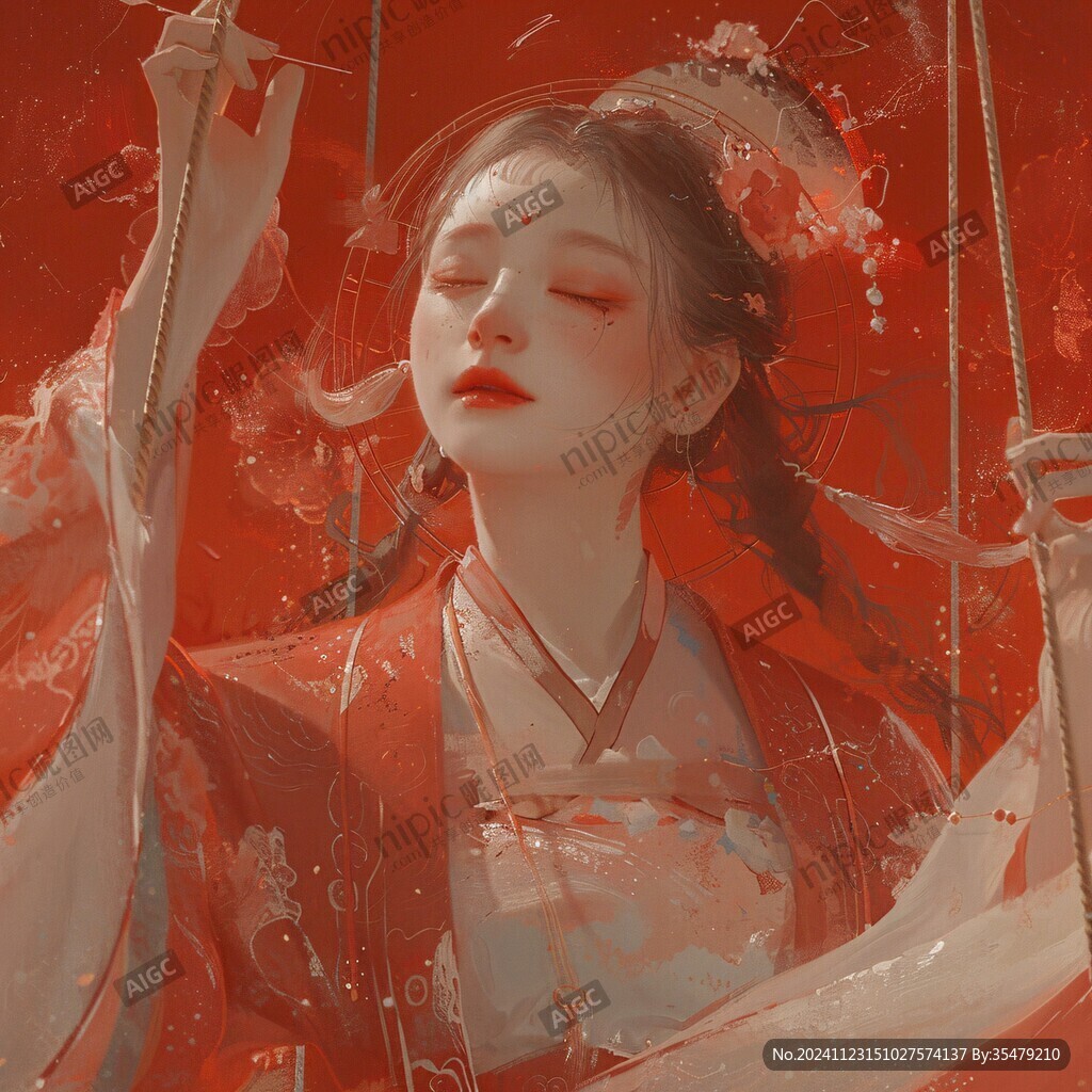 紅衣少女設(shè)計古風