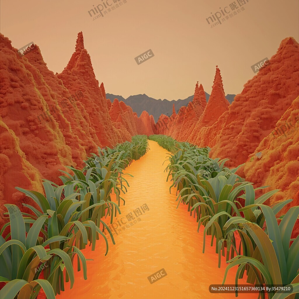 黃河上中游插畫