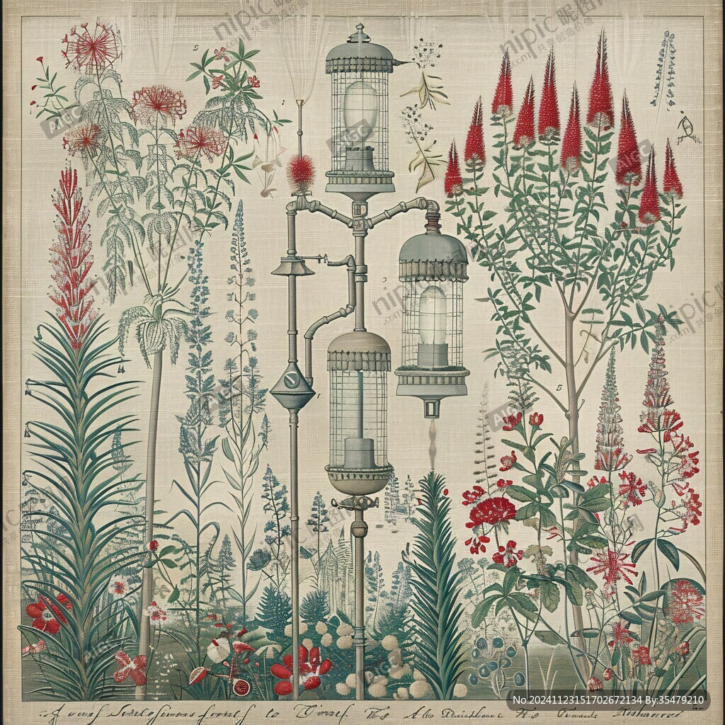歐美復(fù)古植物裝飾畫(huà)