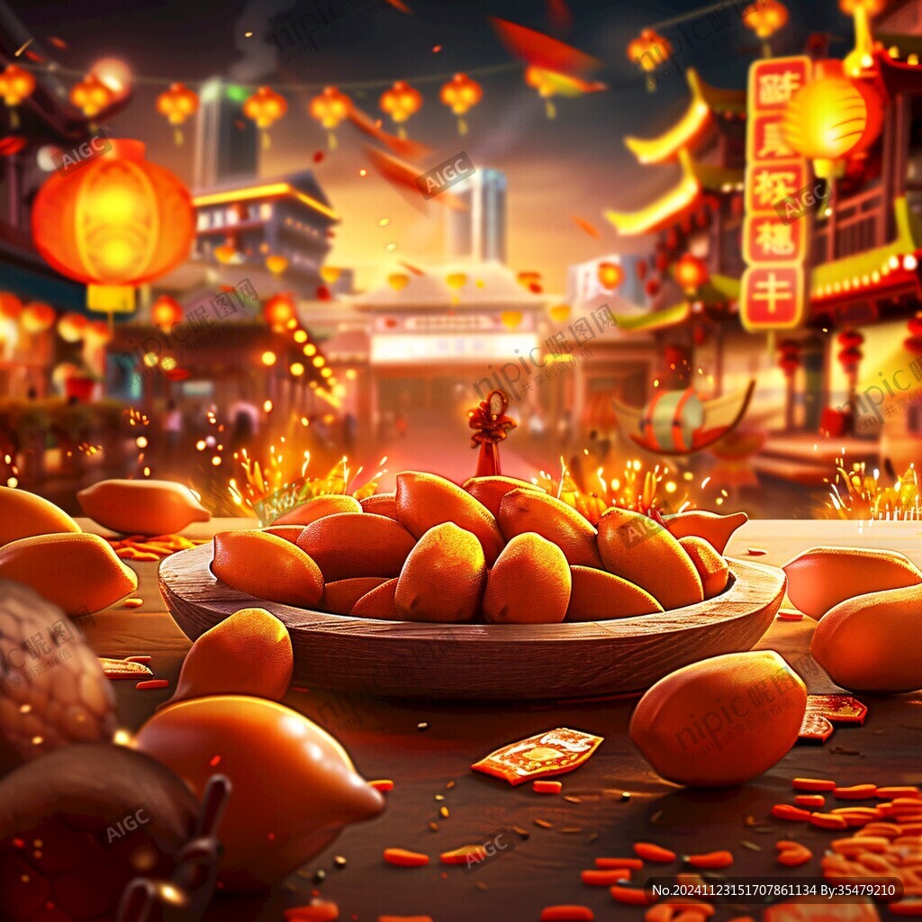 精品炒貨插畫