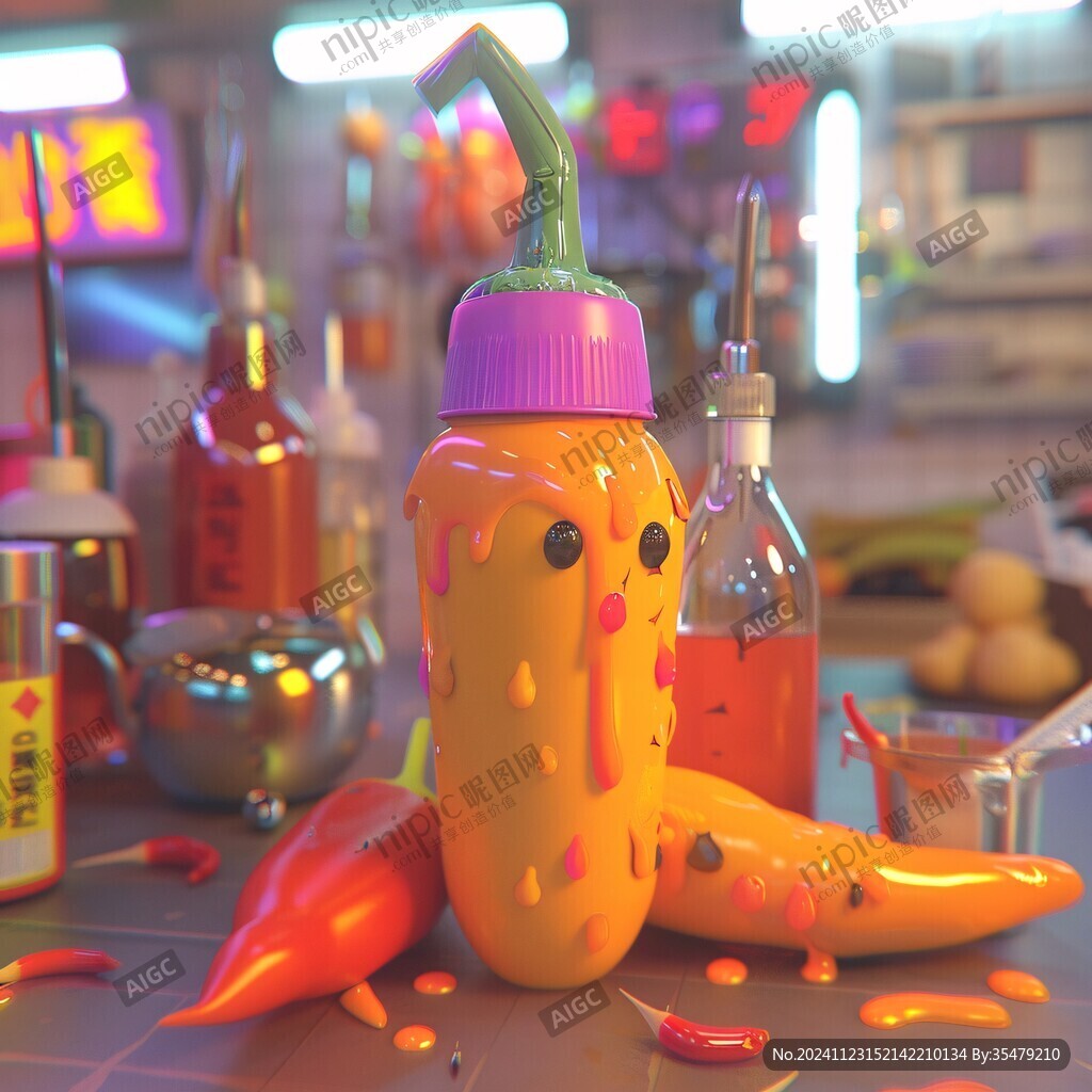 插畫飲料建模