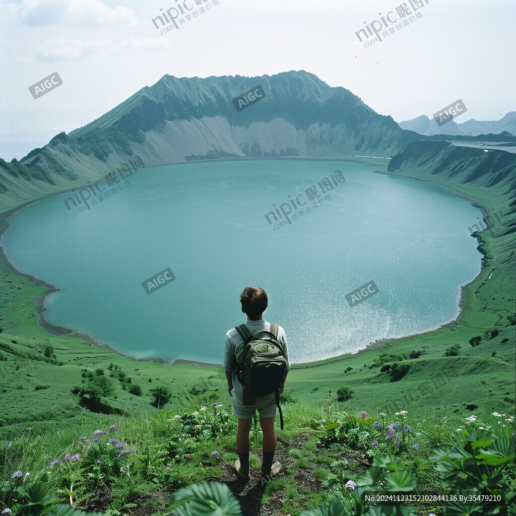 天池地池火山湖泊