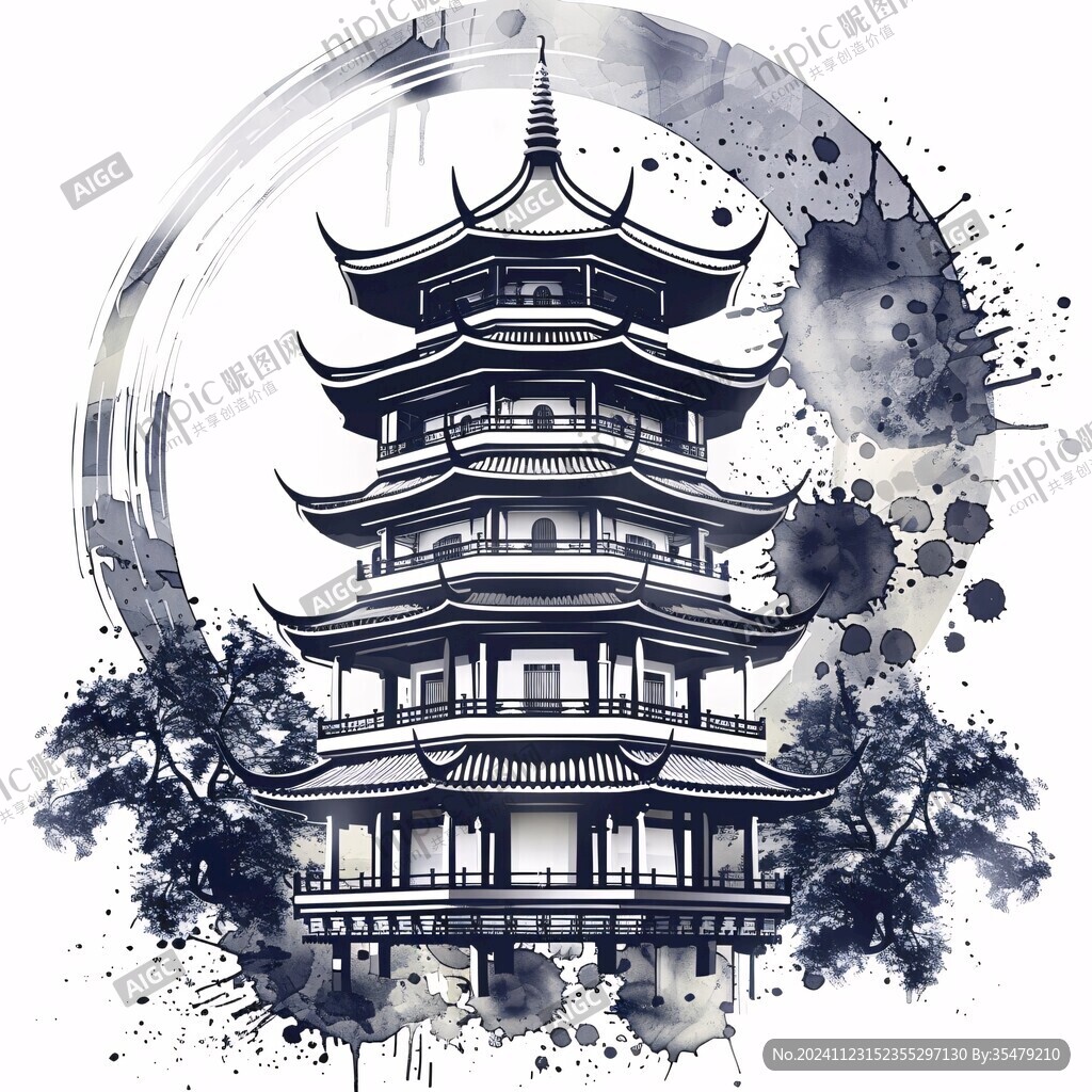 水彩逍遙樓