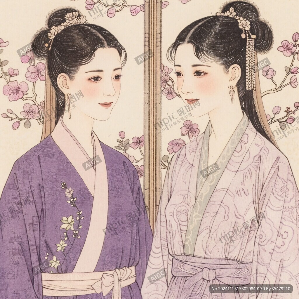 漢服女性插畫