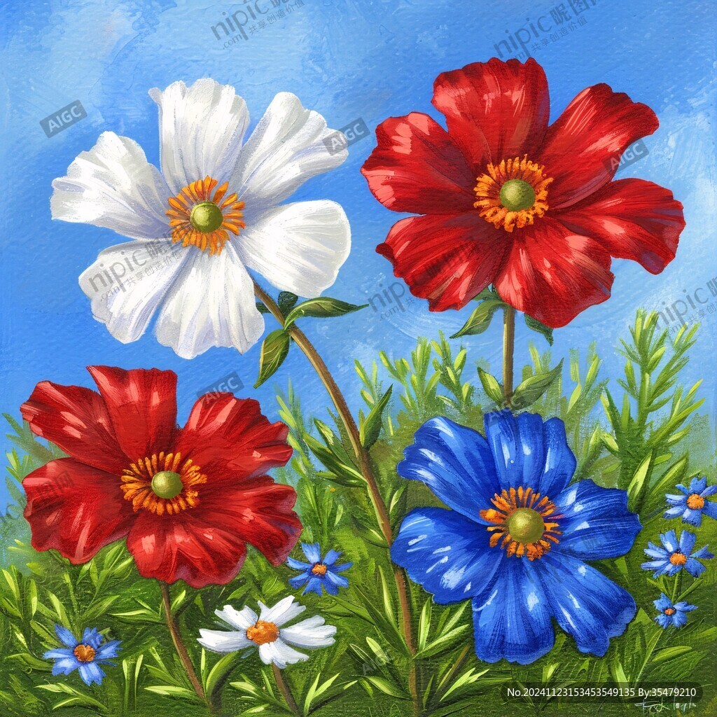 銀蓮花插畫