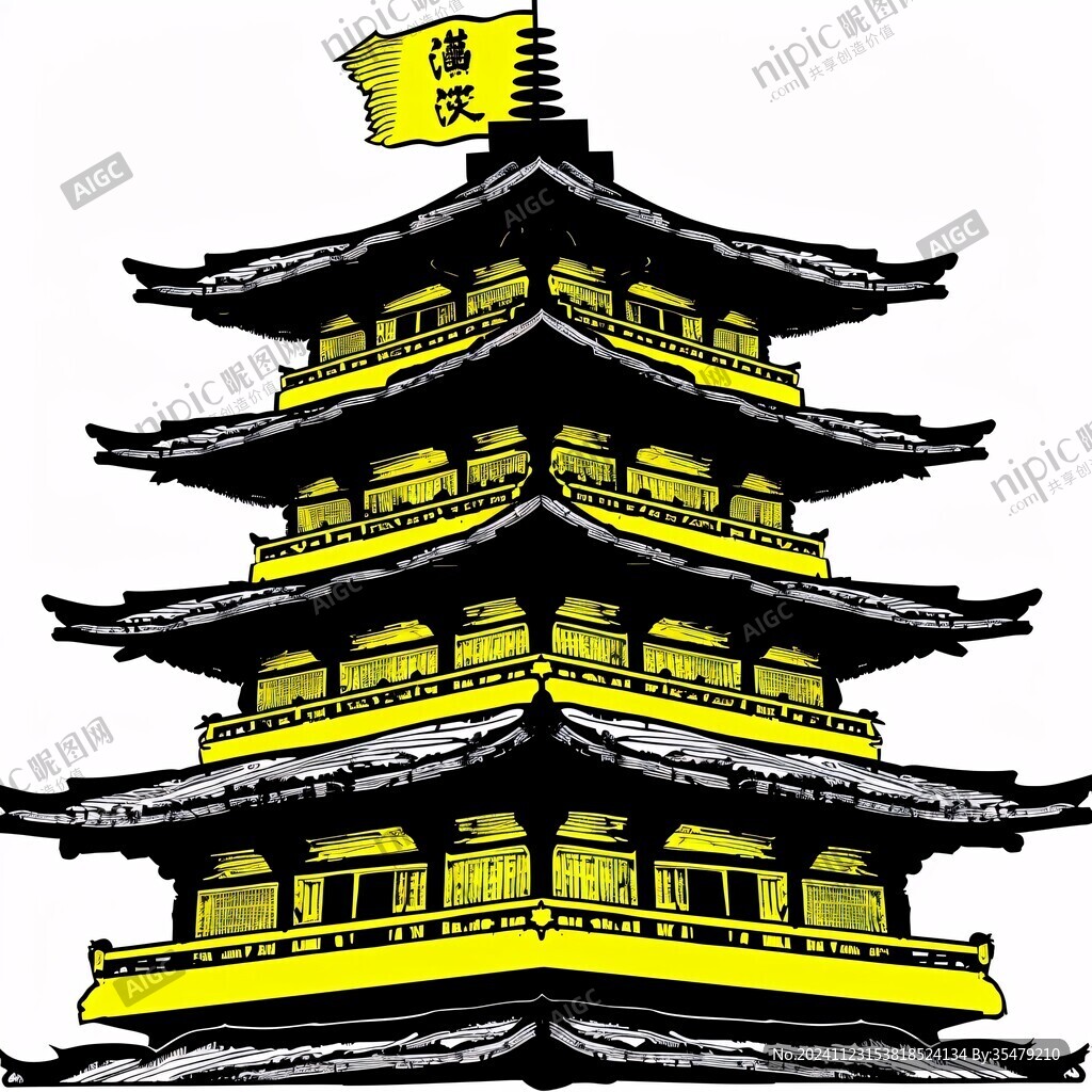 卡通黃鶴樓