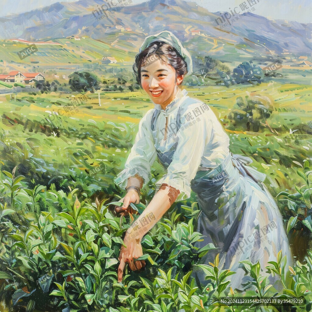 采茶女裝飾畫