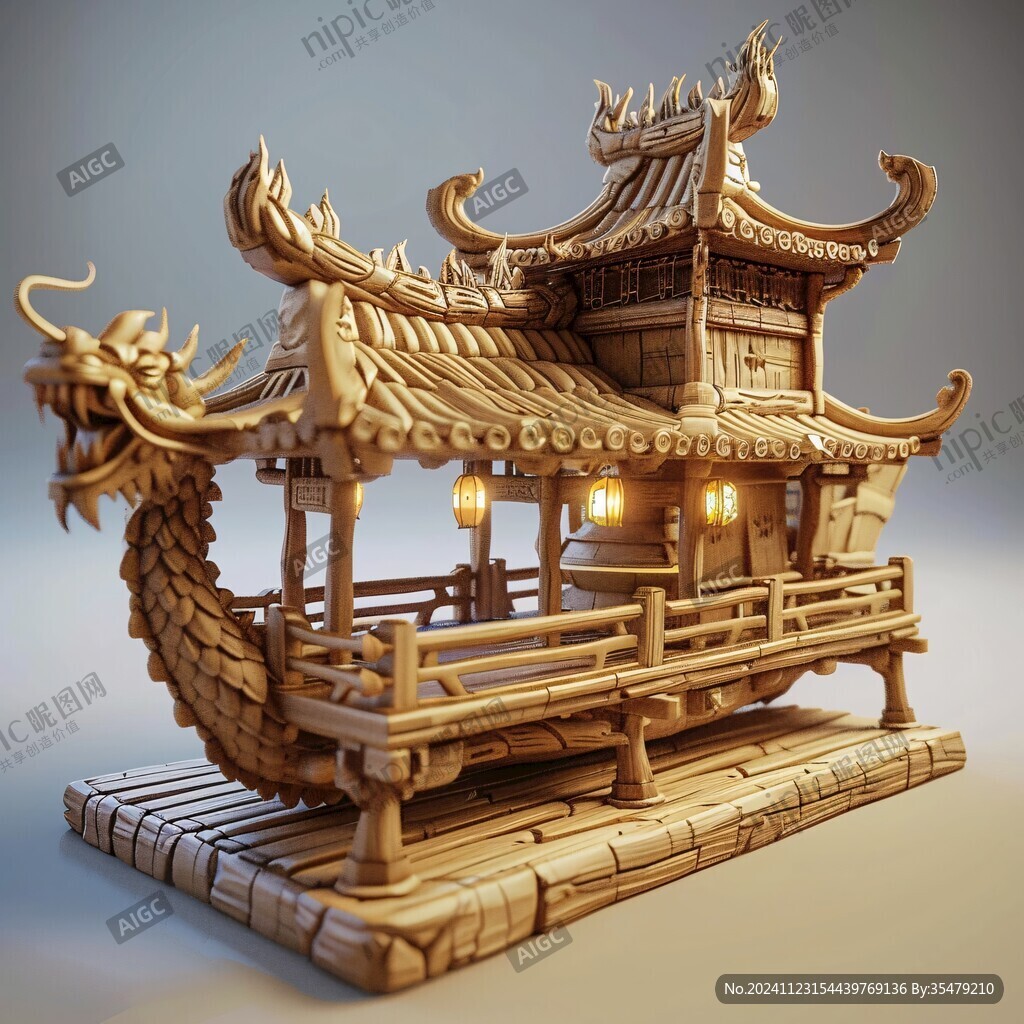 木龍船擺件