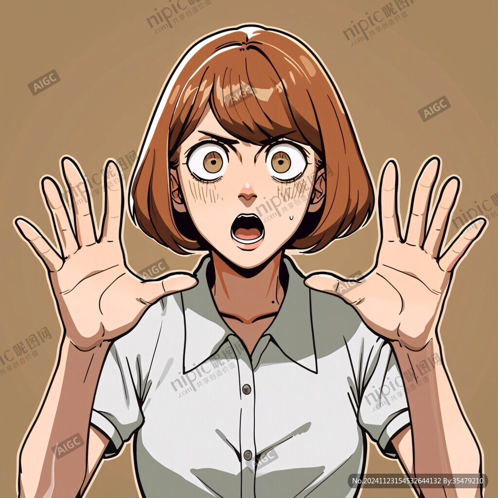 震驚表情女孩