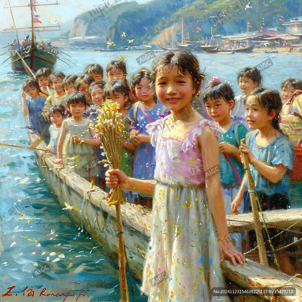 小朋友油畫