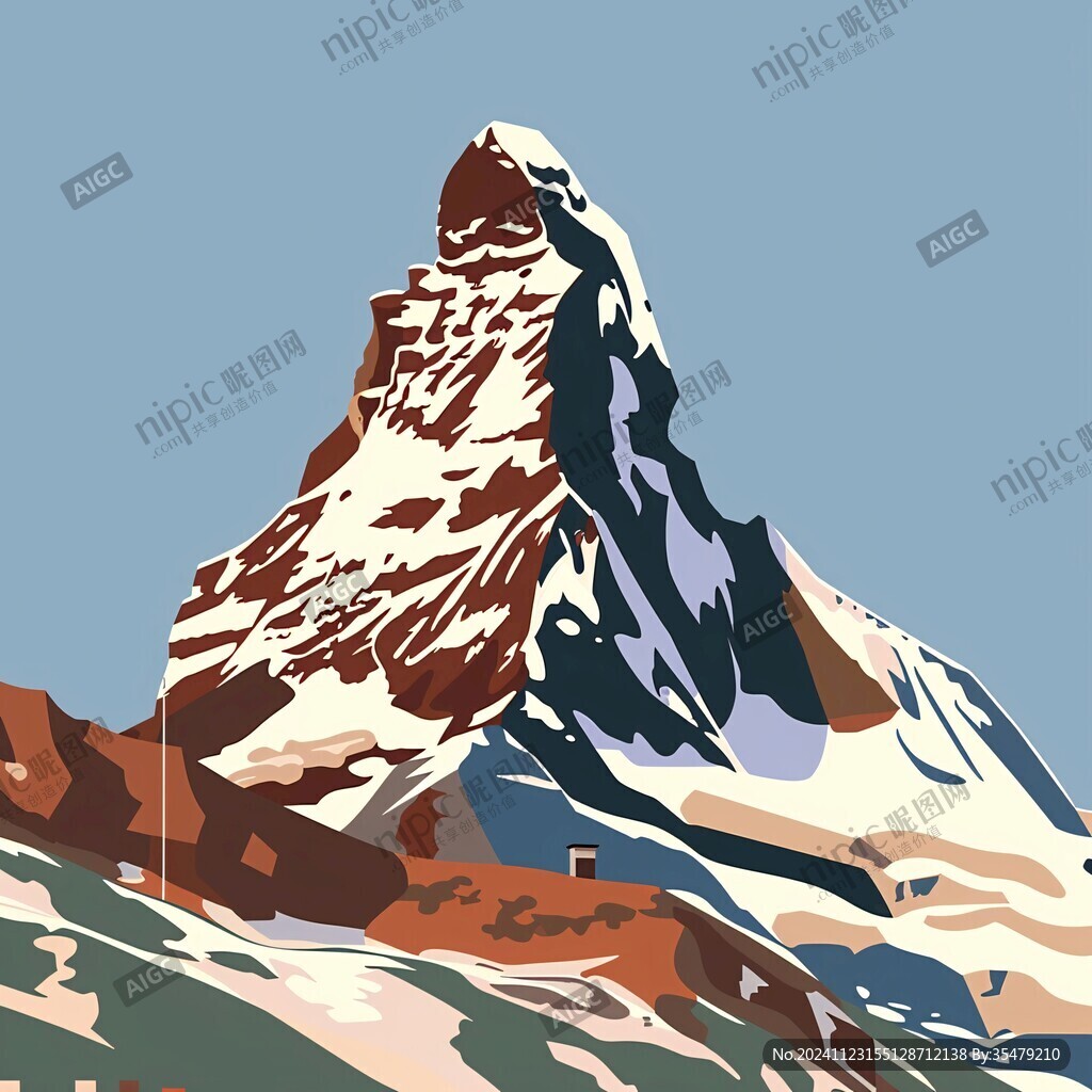 珠穆拉瑪峰插畫