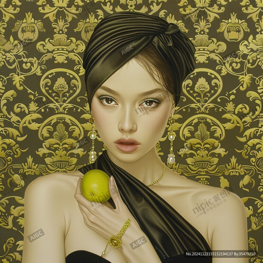黃蘋(píng)果維納斯包裝插畫(huà)