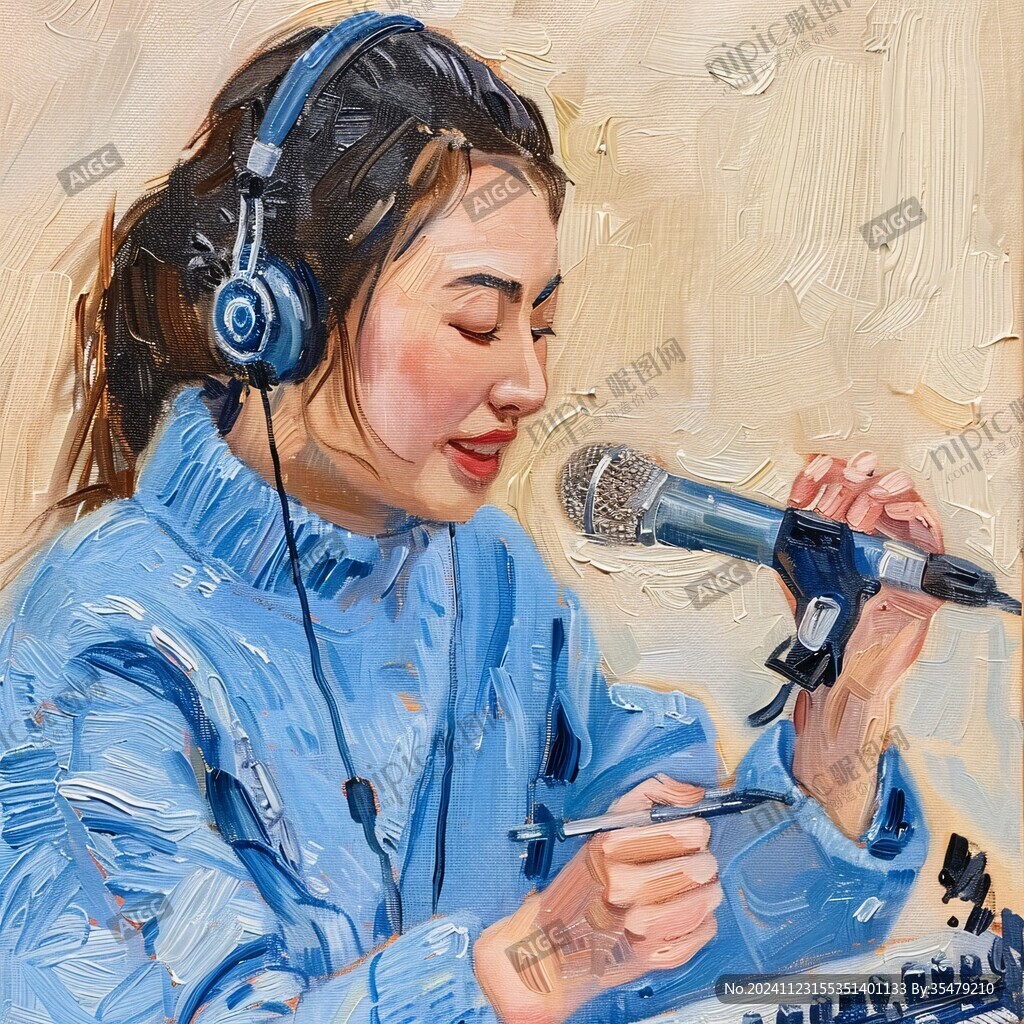 女歌手插畫