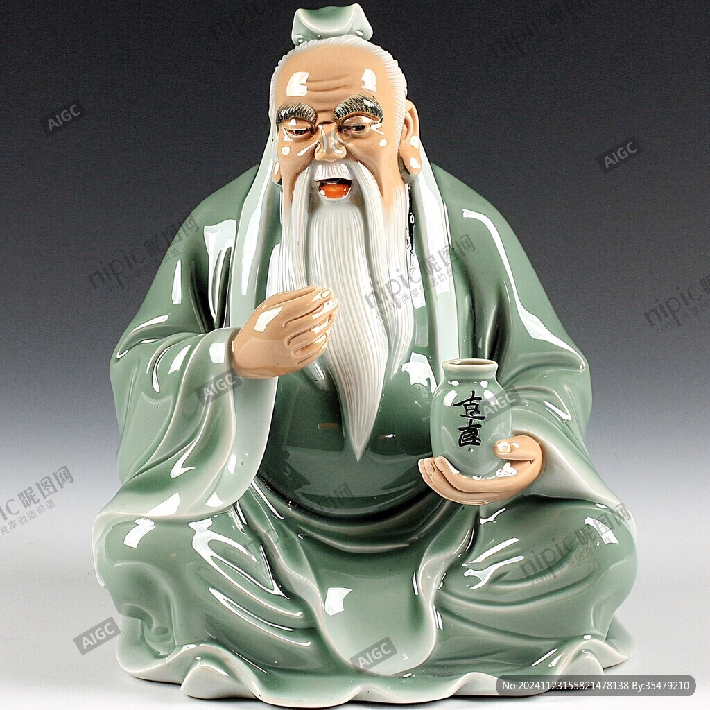 壽星瓷塑像