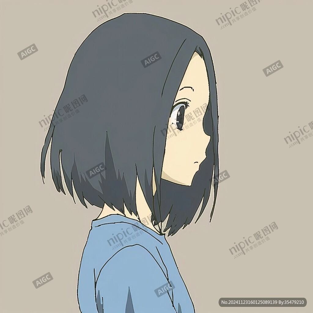 卡通短發(fā)女孩頭像