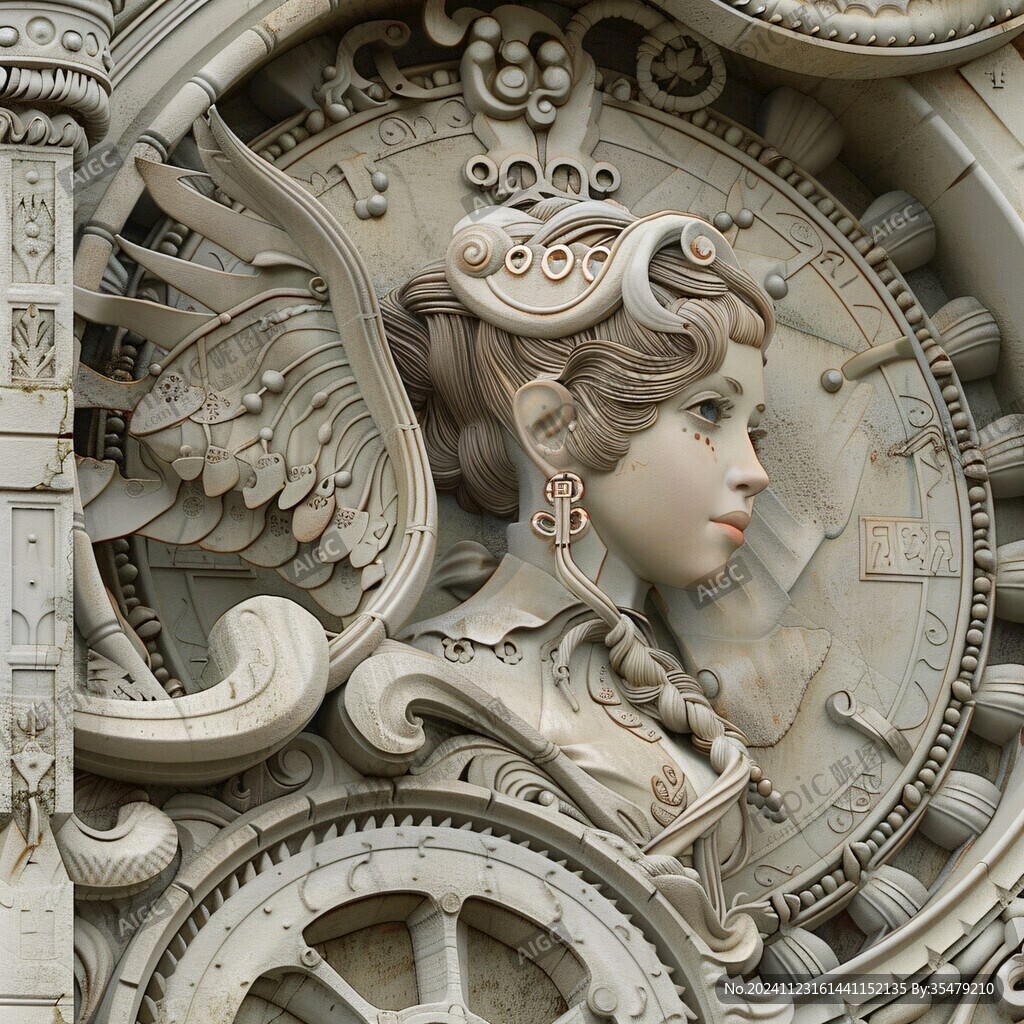3d浮雕插畫