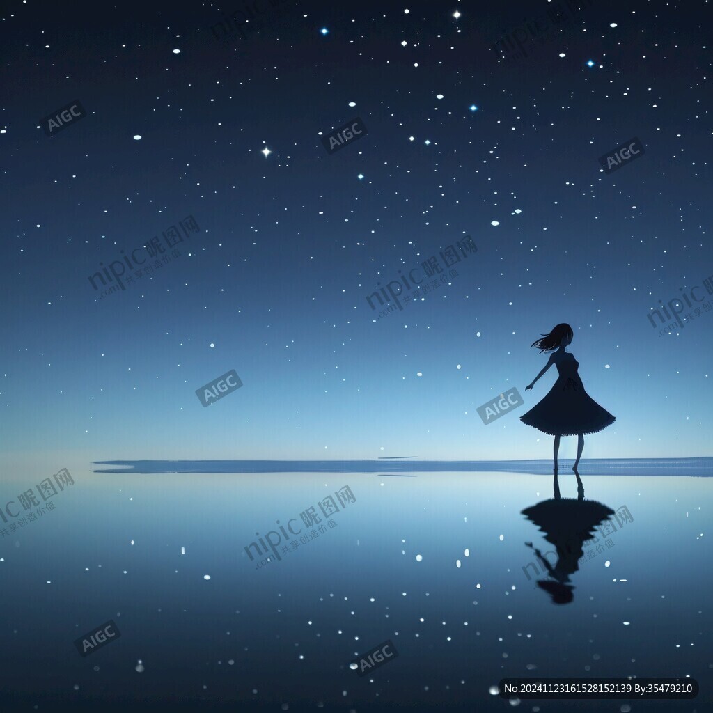 星辰大海女孩背影