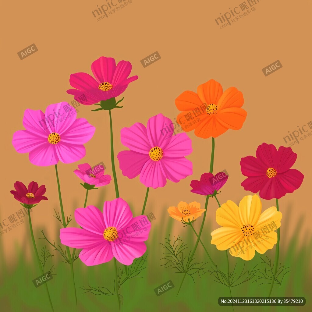 卡通格桑花