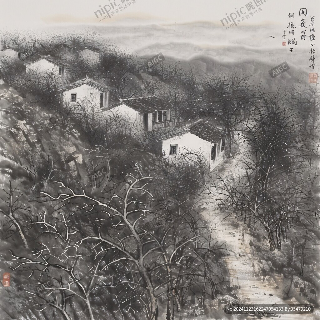 山村秋色圖