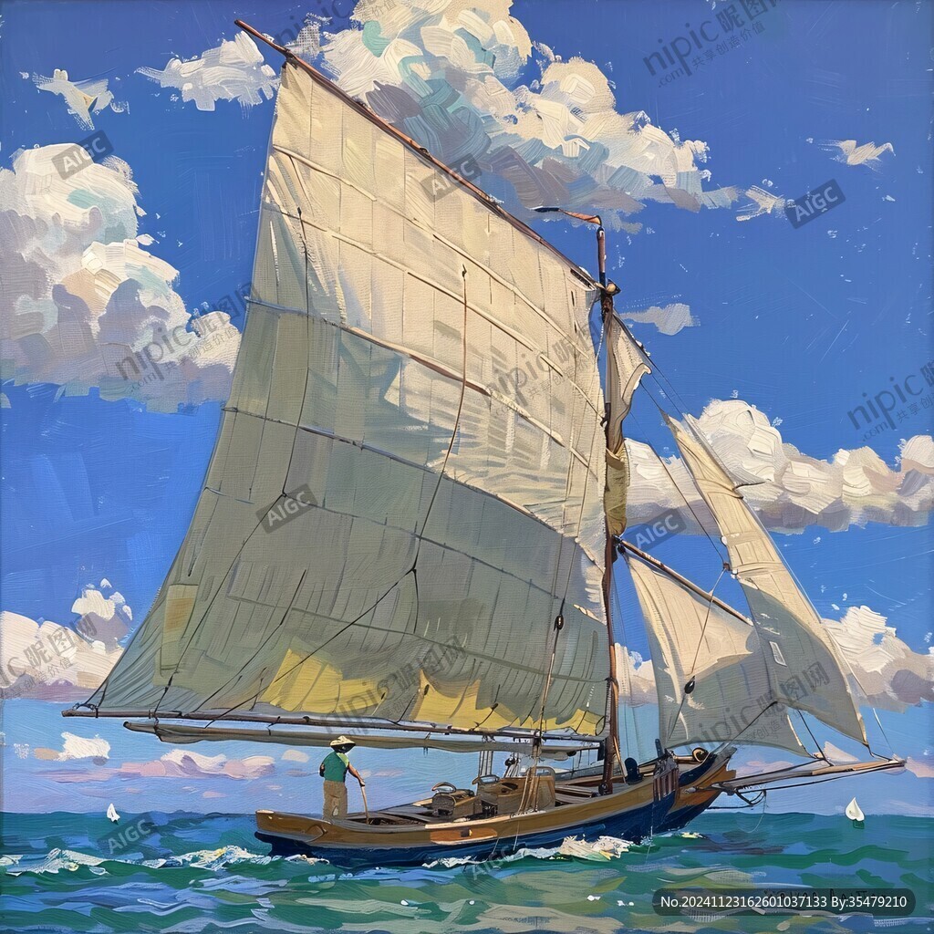 帆船插畫