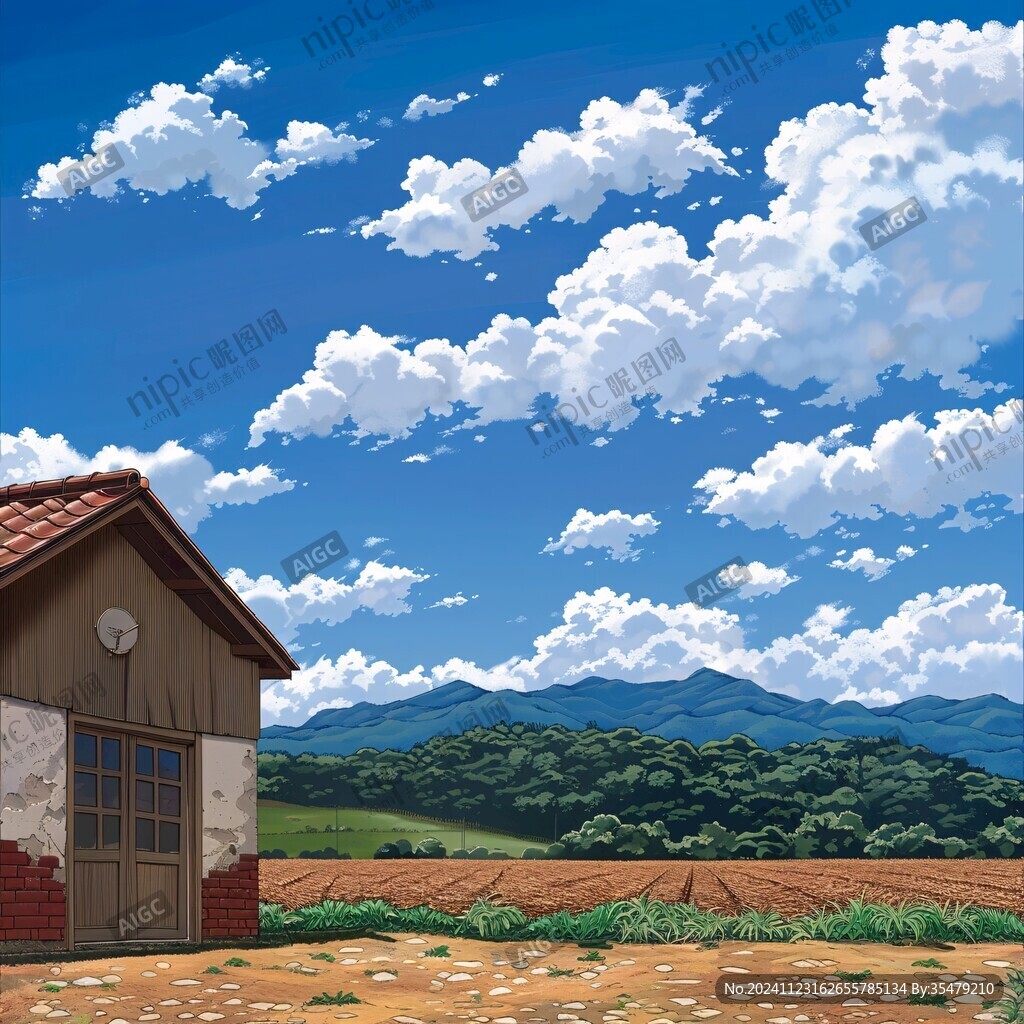農家屋插畫