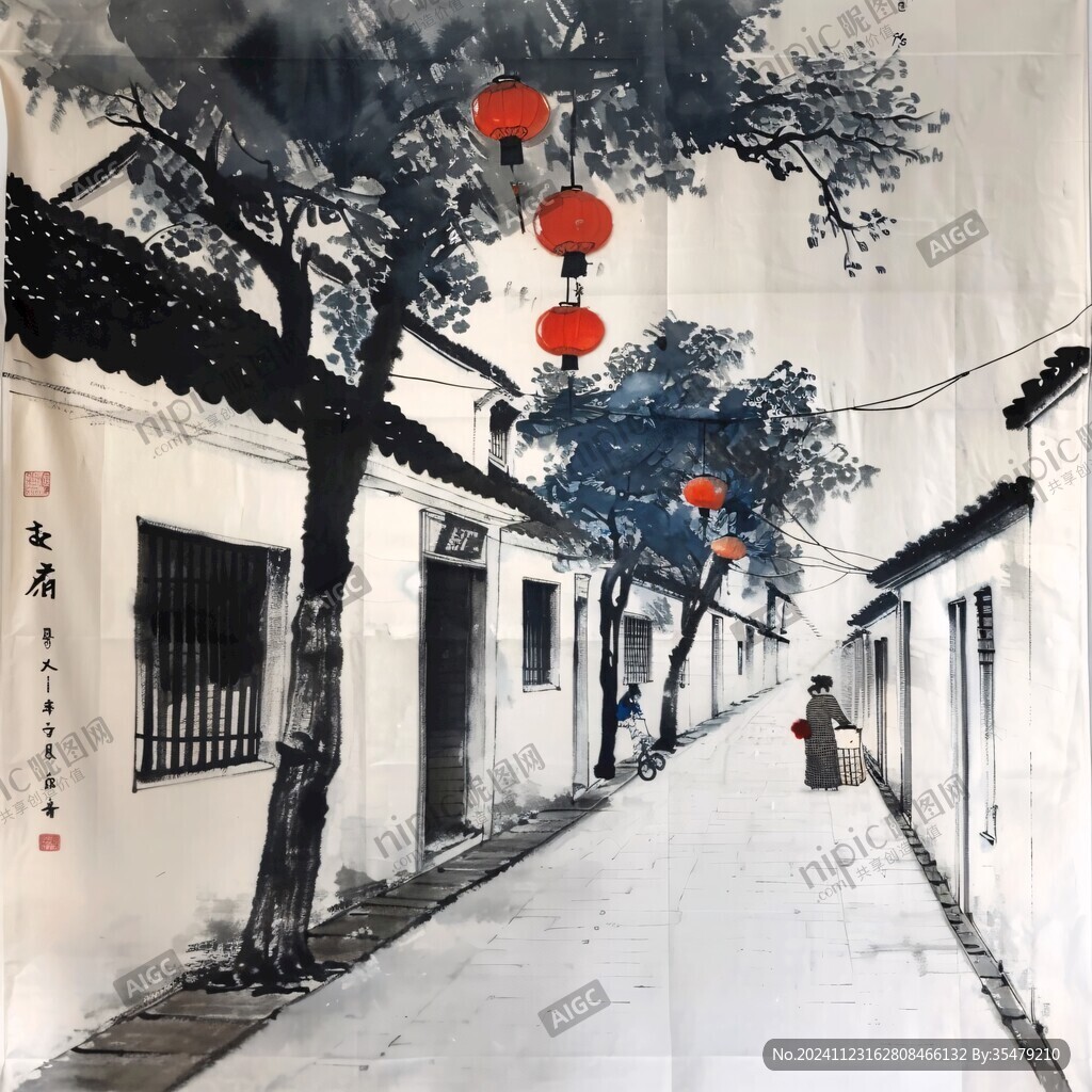 水墨傘街道